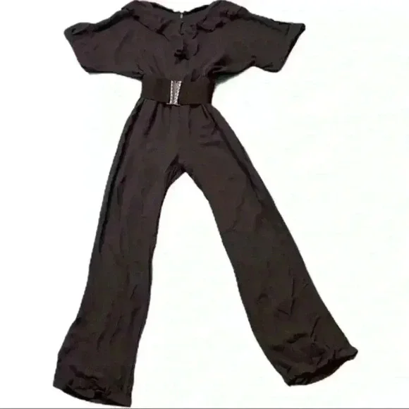 🆕NWT Lucy Paris brown jumpsuit w/ belt & r… - Picture 1 of 7